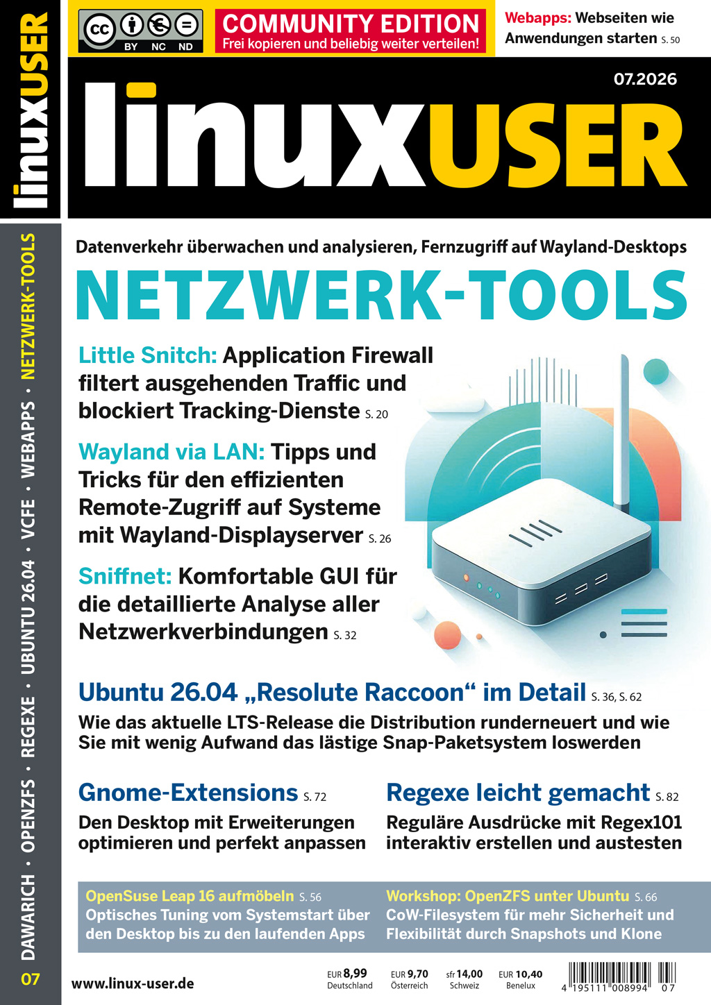 Heftcover LinuxUser Community Edition 07/2026