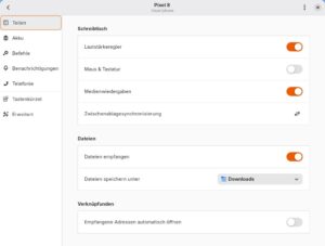 Abbildung 7: GSConnect integriert die Funktionen von KDE Connect in Gnome und verbindet Smartphone und Desktop nahtlos für Datenaustausch, Steuerung und Benachrichtigungen.