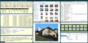 Abbildung 1: Der klassische Tiling-Window-Manager Sway unterteilt den Bildschirm bei jedem Programmneustart in immer kleinere Kacheln.
