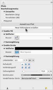 Abbildung 3: Eine Vektorebene entsteht aus einem Pfad. Über <span class="ui-element">Füllung</span> und <span class="ui-element">Kontur</span> gestalten Sie die Form, die auch nach dem Skalieren scharf bleibt.