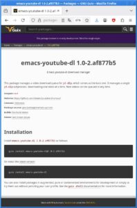 Abbildung 6: Zu jedem Paket findet sich eine Installationsanleitung (hier zu <span class="ui-element">emacs-youtube-dl</span>).